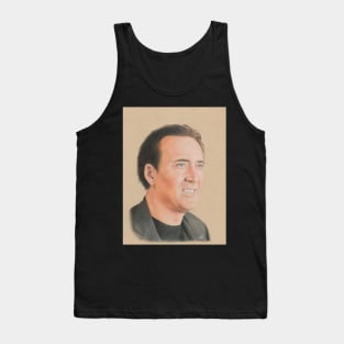 Nicolas Cage Pencil Portrait Tank Top